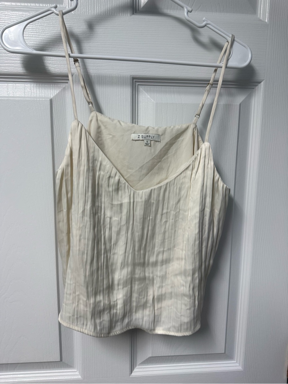 Z Supply Cream Pleated V-Neck Cami